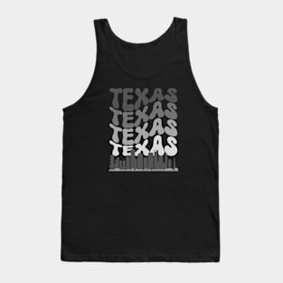 Retro Houston Texas Skyline Gray Color Fade Tank Top